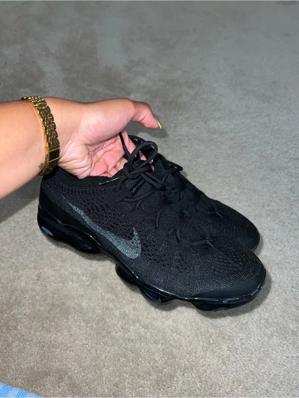 Nike Black Knit VaporMax-Style Sneakers